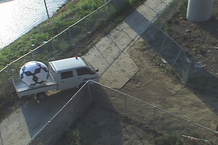 pickup truck and ball